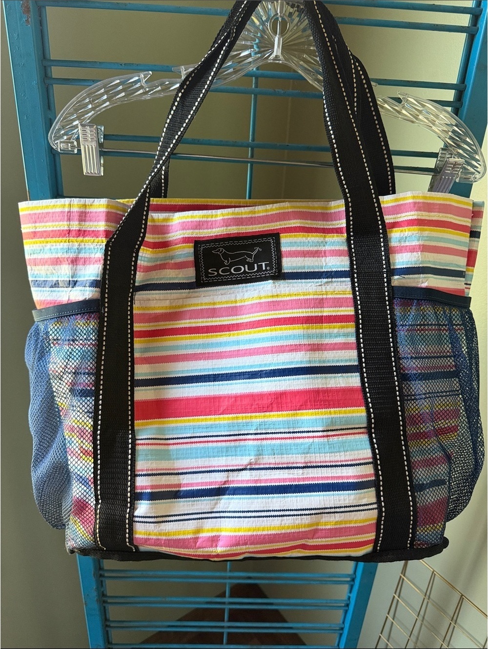 Scout Striped Tote Bag with Mesh Side Pockets
